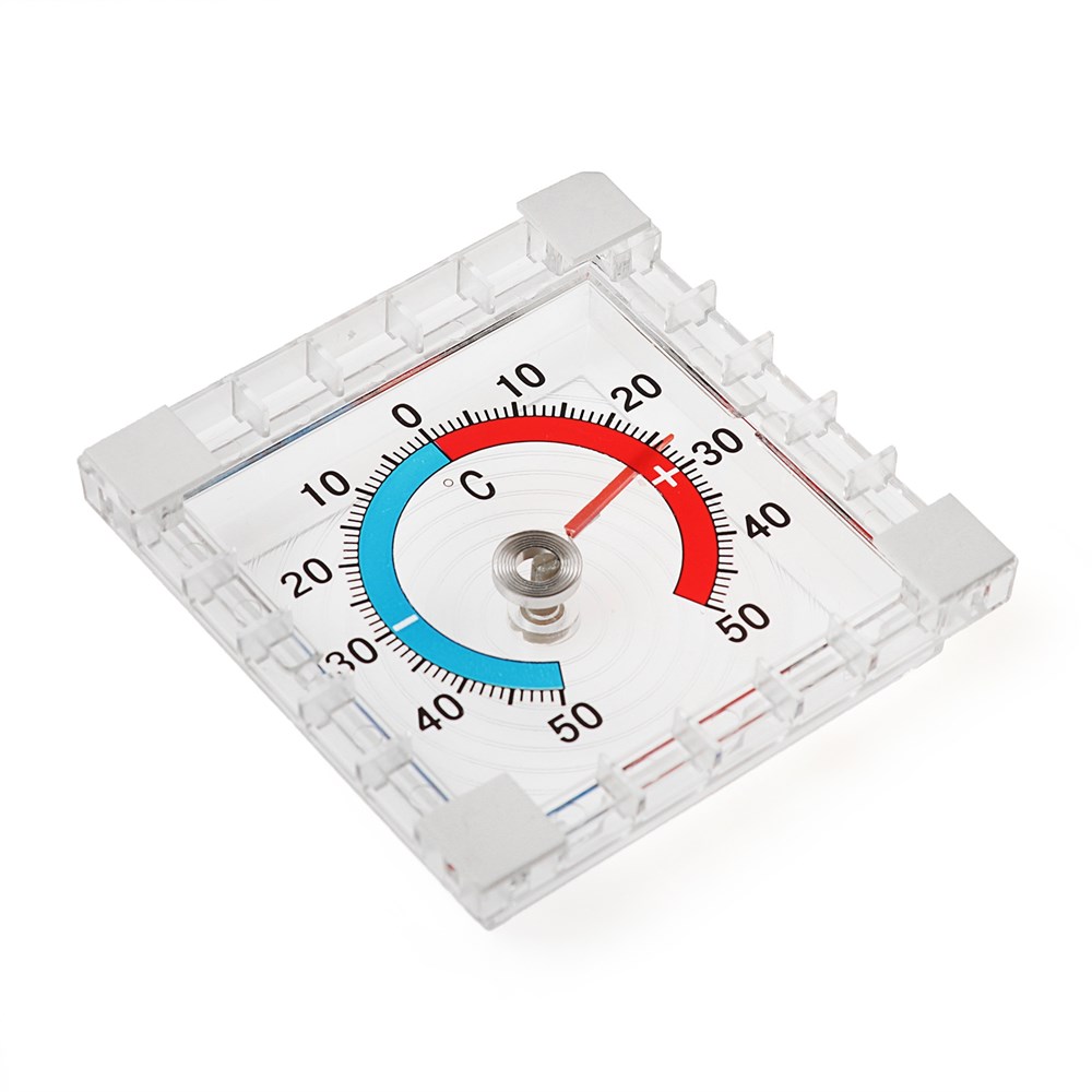 Термометр оконный, биметаллический, квадратный, ТББ, 10x70x75 мм - 104 руб.  - РОССИЯ