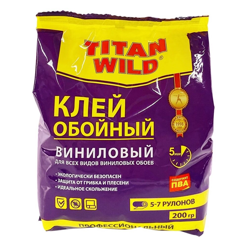 Клей обойный Titan Wild виниловый 200г, пакет - 130 руб. - Titan Wild