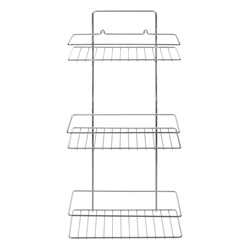 Полка для ванной прямая  3 яруса гальваника цинк,цвет хром 67-0-658 - фото 23089