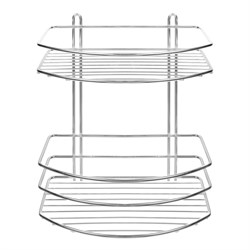 Полка для ванной овал  2 яруса гальваника цинк,цвет хром 67-0-660 - фото 23096