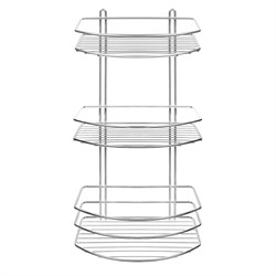 Полка для ванной овал  3 яруса гальваника цинк,цвет хром 67-0-661 - фото 23100