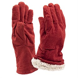 Краги спилковые, утепленные искусственным мехом 24-3-003