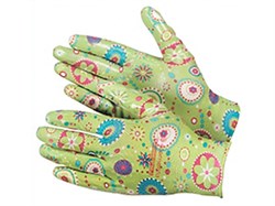 Перчатки из полиэстера, садовые с полимерным покрытием ладони и пальцев, размер М (шт.) - фото 5881