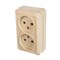 Розетка накладная, двойная, 16А, б/з бежевая, ОЛИМП 89-7-1022